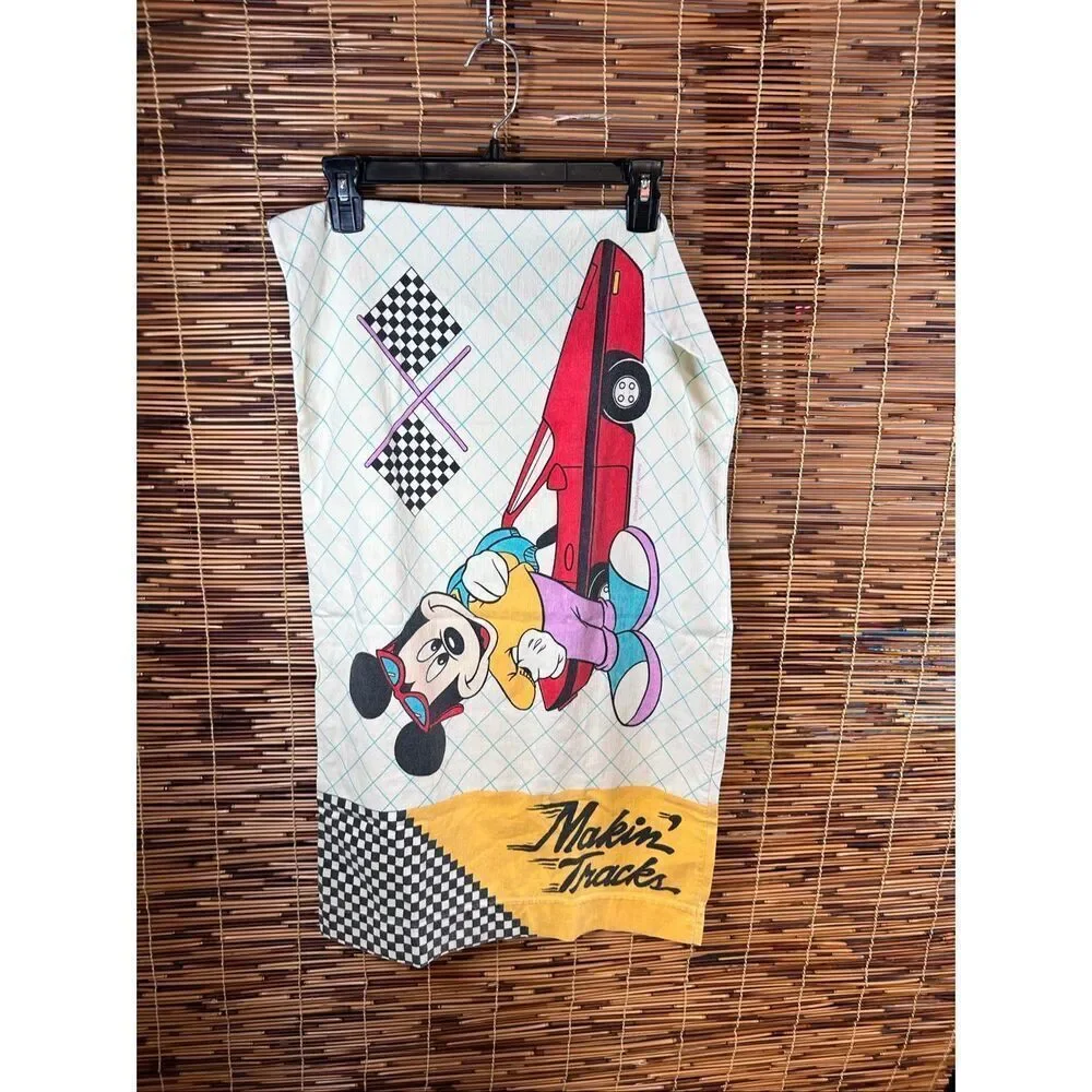 Mickey Mouse Disney Making Tracks Checkered Flag Pillowcase Double Sided Some fl